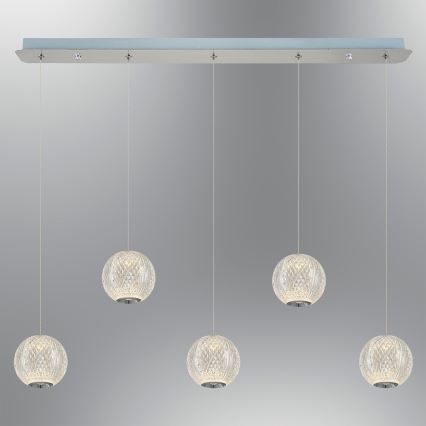 Suspension LED CREMONA 5xLED/5W/230V 3000K en chrome mat