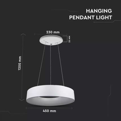 Suspension LED dimmable sur câble 20W/230V