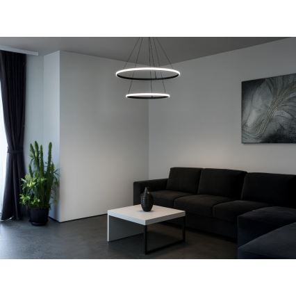 Lustre LED dimmable sur câble LED/55W/230V 3000-6500K Ø 60 cm + télécommande