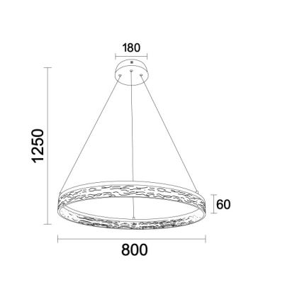 Suspension LED dimmable sur câble ALIANZ LED/60W/230V 3000-6000K Ø 80 cm + télécommande