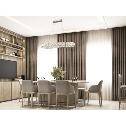 Lustre en cristal dimmable sur câble ENRIQUE LED/50W//230V 3000-6000K + télécommande