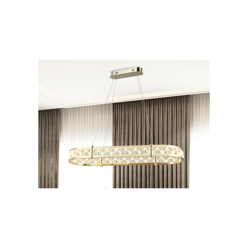 Lustre en cristal dimmable sur câble ENRIQUE LED/50W//230V 3000-6000K + télécommande