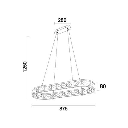 Lustre en cristal dimmable sur câble ENRIQUE LED/50W//230V 3000-6000K + télécommande
