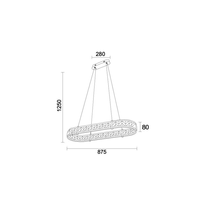 Lustre en cristal dimmable sur câble ENRIQUE LED/50W//230V 3000-6000K + télécommande