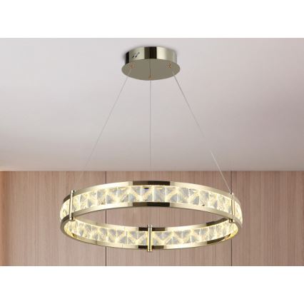 Lustre en cristal LED dimmable suspendu sur câble ENRIQUE LED/55W//230V 3000-6000K Ø 80 cm + télécommande