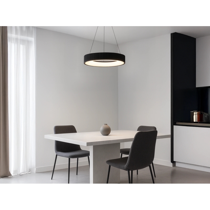 Suspension LED dimmable sur câble, 75 W / 230 V, 3000–6500 K, Ø 49 cm + télécommande