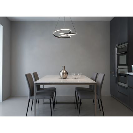 Lustre LED dimmable sur câble, 85 W / 230 V, 3000–6500 K, Ø 49 cm + télécommande
