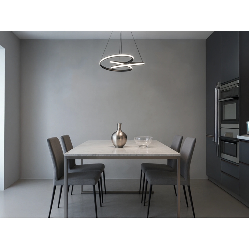 Lustre LED dimmable sur câble, 85 W / 230 V, 3000–6500 K, Ø 49 cm + télécommande