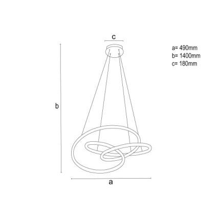 Lustre LED dimmable sur câble, 85 W / 230 V, 3000–6500 K, Ø 49 cm + télécommande