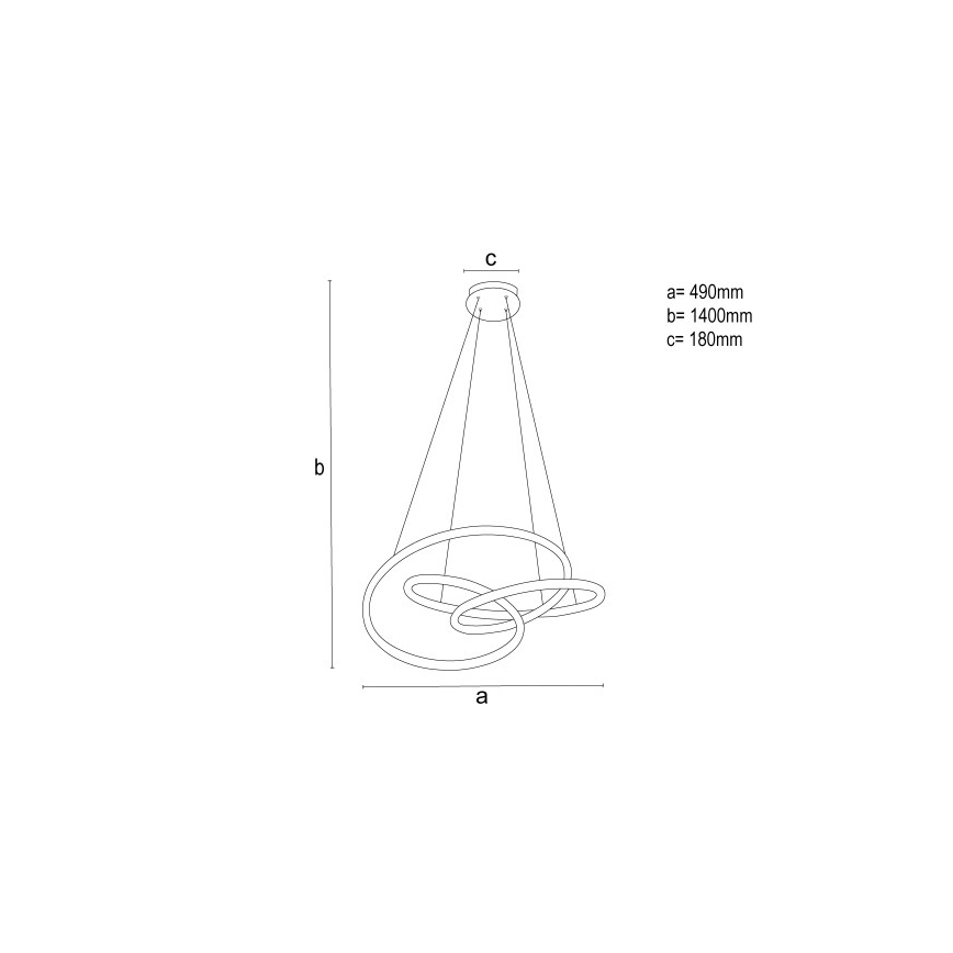 Lustre LED dimmable sur câble, 85 W / 230 V, 3000–6500 K, Ø 49 cm + télécommande