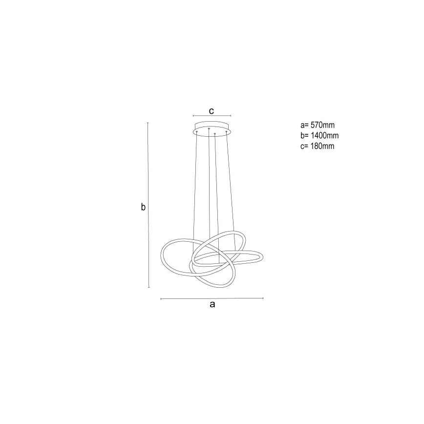 Lustre LED dimmable suspendu sur câble LED/95W/230V 3000–6500K Ø 57 cm + télécommande