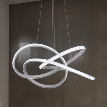 Suspension LED dimmable sur câble LED/95W/230V 3000-6500K Ø 57 cm + télécommande