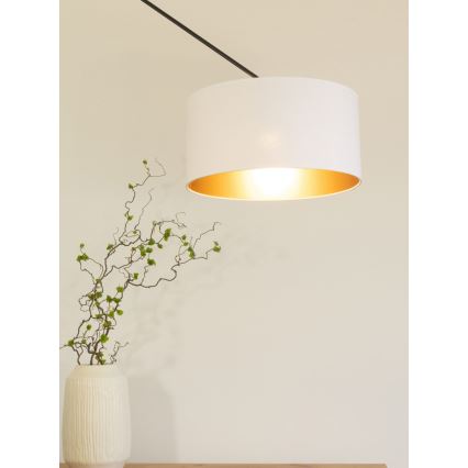 Suspension LED réglable sur tige GORTA 1xE27/60W/230V blanc/doré