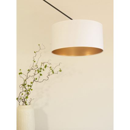 Suspension LED réglable sur tige GORTA 1xE27/60W/230V blanc/doré