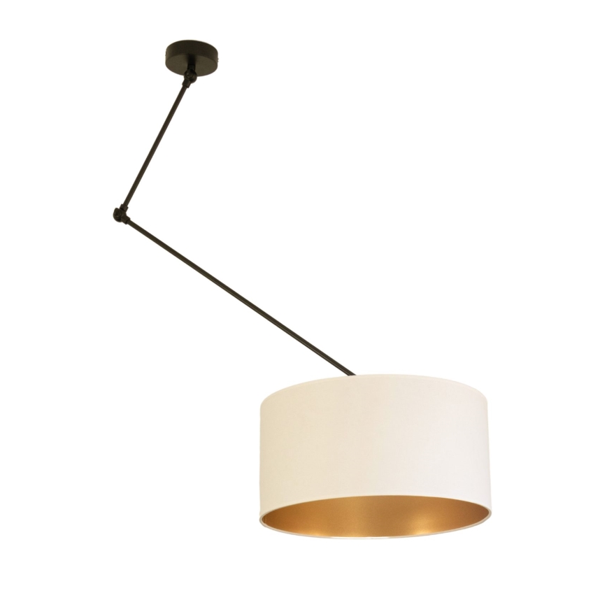 Suspension LED réglable sur tige GORTA 1xE27/60W/230V blanc/doré
