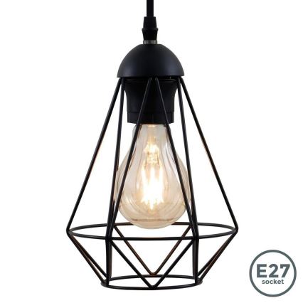 Suspension LED sur câble 1xE27/6,5W/230V 2500K noire