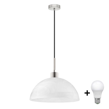 Suspension LED sur câble 1xE27/60W/230V blanc/noir