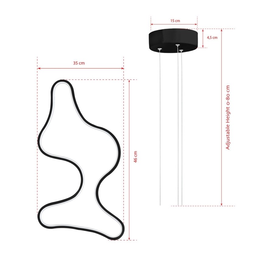 Suspension LED sur câble ARTISAN LED/36W/230V 4000K noir