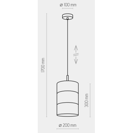 Suspension LED sur câble BOGART 1xE27/15W/230V blanc/or