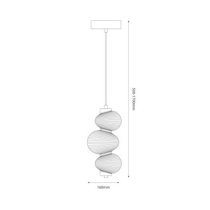 Suspension LED sur câble BOLLA LED/12W/230V Ø 16 cm, chrome brillant / gris fumé