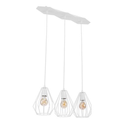 Suspension LED sur câble BRYLANT 3xE27/60W/230V blanche