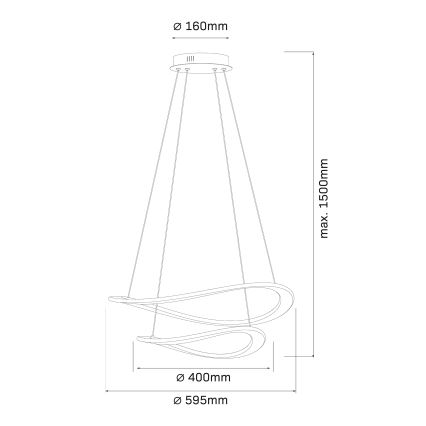 Suspension LED sur câble CASHMERE LED/75W/230V Ø 59,5 beige