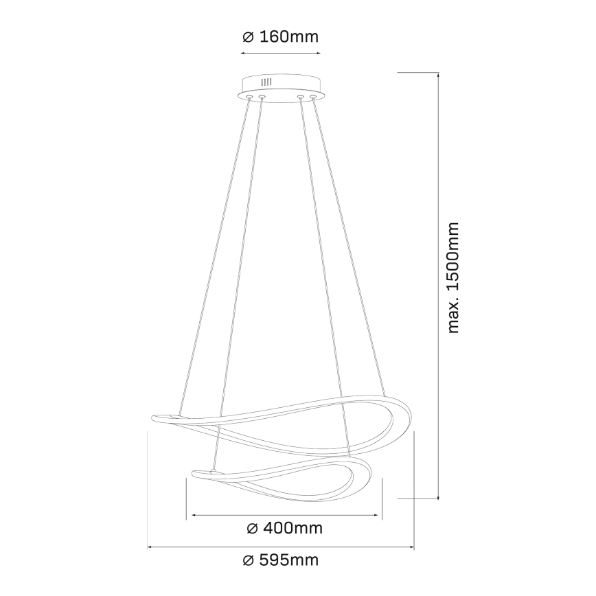Suspension LED sur câble CASHMERE LED/75W/230V Ø 59,5 beige