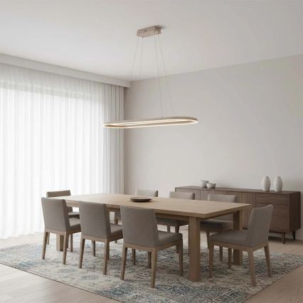 Suspension LED sur câble CASHMERE LED/80W/230V 30x100 cm blanche
