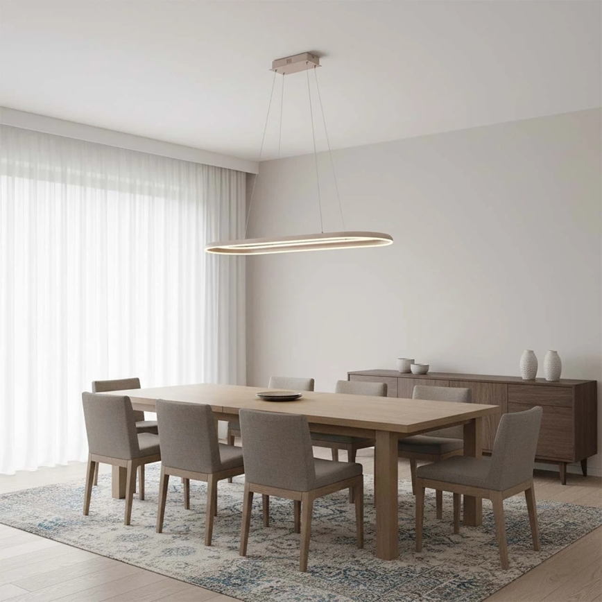 Suspension LED sur câble CASHMERE LED/80W/230V 30x100 cm blanche