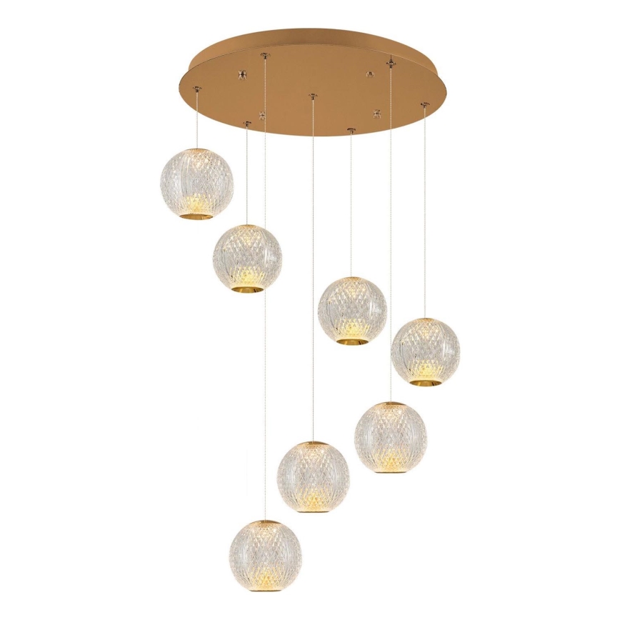 Suspension LED sur câble CREMONA 7xLED/5W/230V 3000K dorée