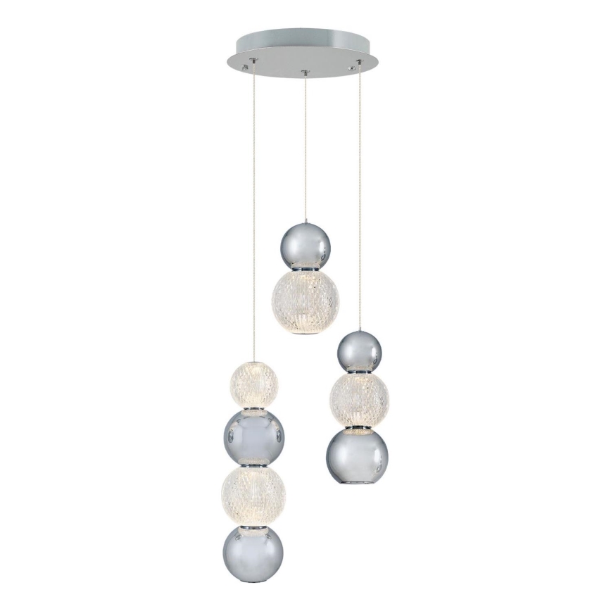 Suspension LED sur câble CREMONA LED/17W/230V 3000K chrome mat