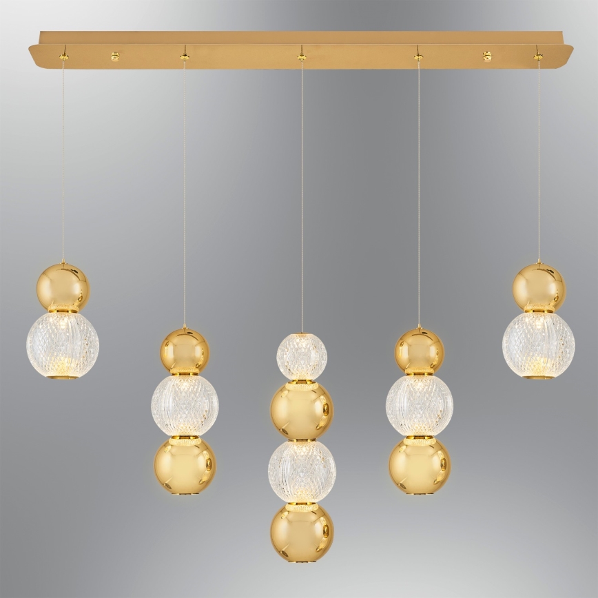 Suspension LED sur câble CREMONA LED/27W/230V 3000K dorée