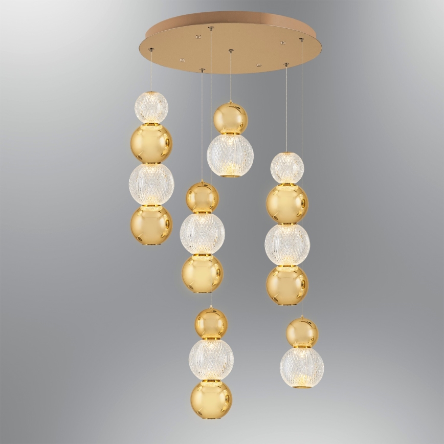 Suspension LED sur câble CREMONA LED/34W/230V 3000K dorée