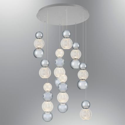 Suspension LED sur câble CREMONA LED/51W/230V 3000K chrome mat