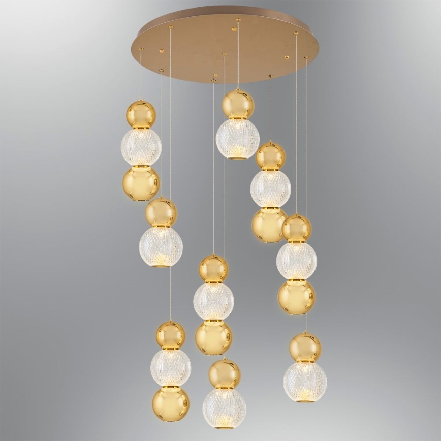 Suspension LED sur câble CREMONA LED/51W/230V 3000K, finition dorée
