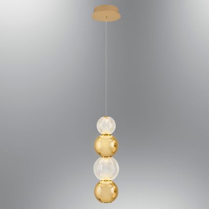 Suspension LED sur câble CREMONA LED/7W/230V 3000K dorée