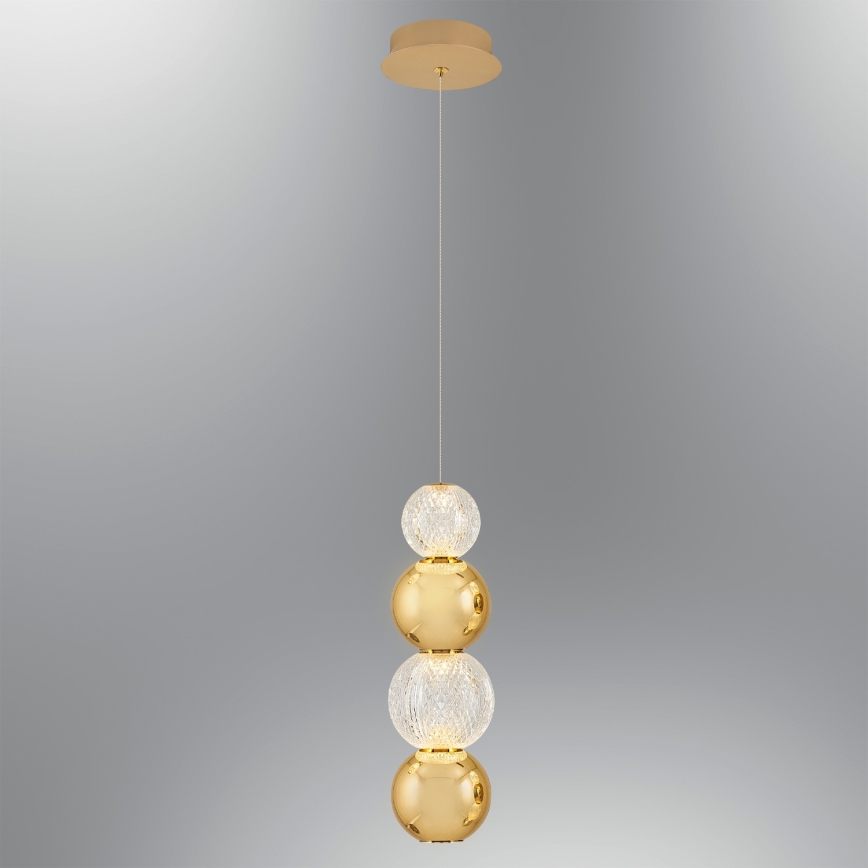 Suspension LED sur câble CREMONA LED/7W/230V 3000K dorée