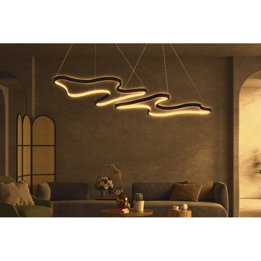 Suspension LED sur câble DUPLE ARTISAN LED/80W/230V 4000K noire