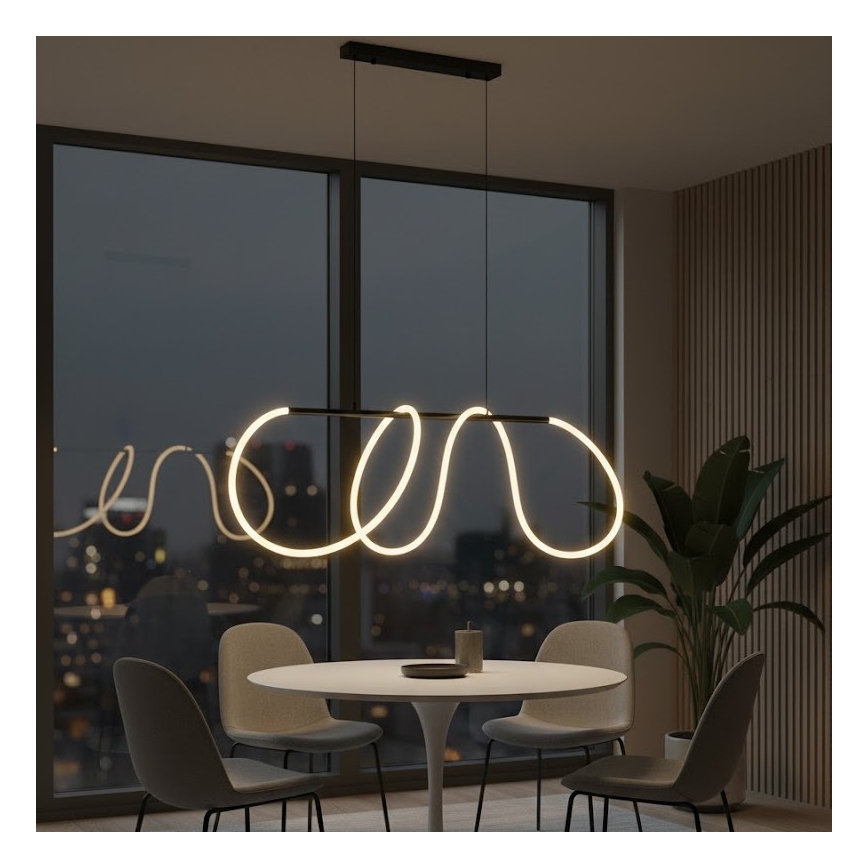 Suspension LED sur câble FLEXI LED/45W/230V 4000K noire