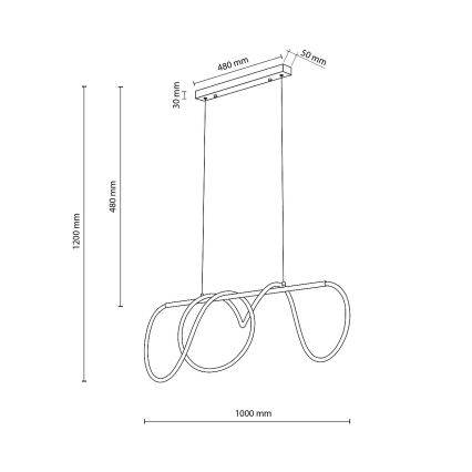 Suspension LED sur câble FLEXI LED/45W/230V 4000K noire