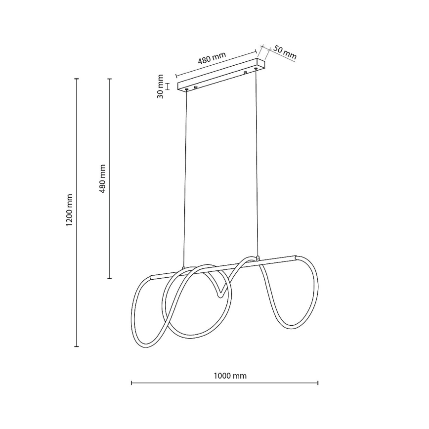 Suspension LED sur câble FLEXI LED/45W/230V 4000K noire