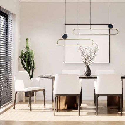 Suspension LED sur câble FLORENTYNA LED/48W/230V 4000K dorée/noire