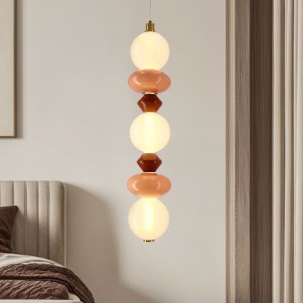 Suspension LED sur câble FLORES LED/20W/230V doré/orange/marron