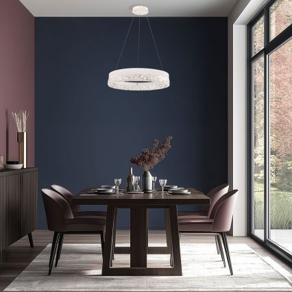 Suspension LED sur câble FROZI LED/32W/230V Ø 50 cm blanche