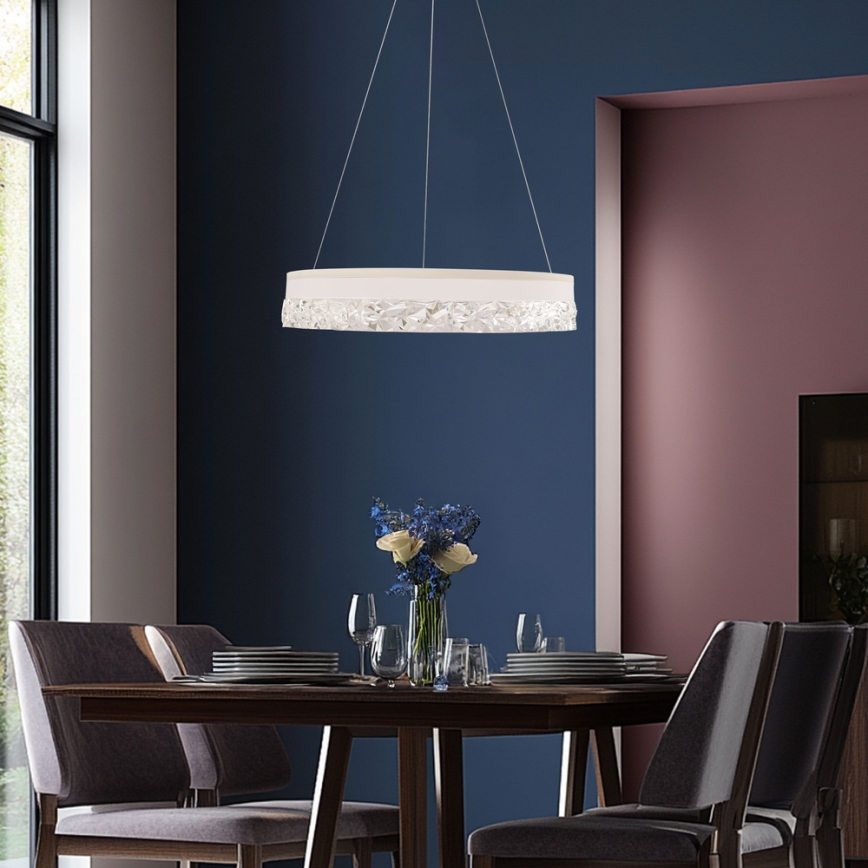 Suspension LED sur câble FROZI LED/32W/230V Ø 50 cm blanche