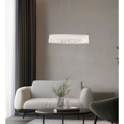 Suspension LED sur câble FROZI LED/32W/230V Ø 50 cm blanche