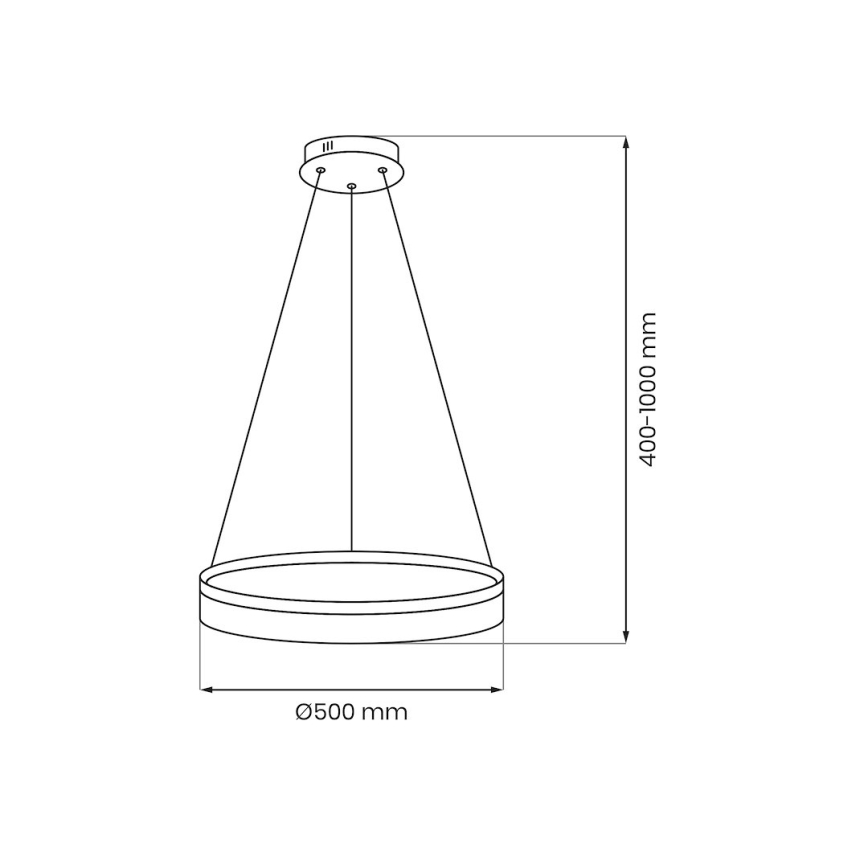 Suspension LED sur câble GALA LED/25W/230V Ø 50 cm, argentée