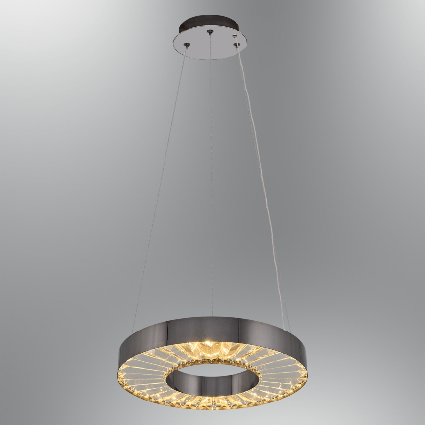 Suspension LED sur câble JESI 35 W, 230 V, 3000 K, Ø 40 cm, argentée