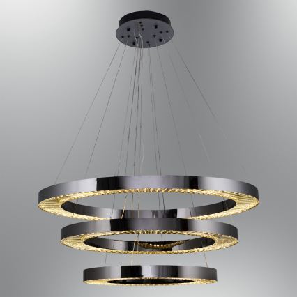 Suspension LED sur câble JESI LED/99W/230V 3000K Ø 100 cm argentée