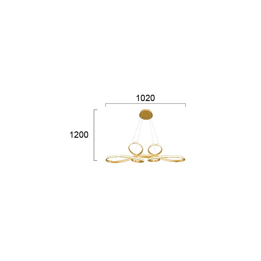 Suspension LED sur câble JILL LED/53W/230V dorée
